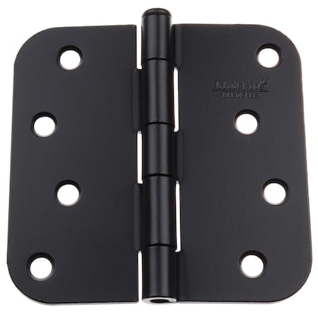 Gliderite Hardware 4 in. Matte Black Door Hinge with 5/8 in. Corner Radius - 4058-MB, 50PK 4058-MB-50
